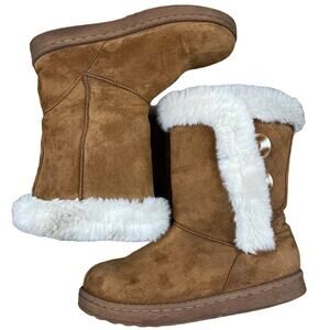 Kohls Abigail Chestnut Faux Fur Boots Size 7.5